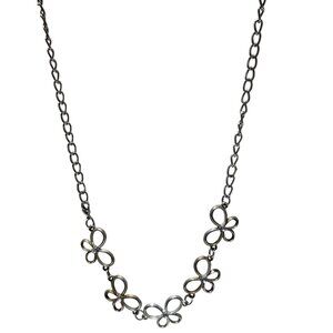 Elegant Butterfly Charm Necklace Silver Tone Crystal Accents Fashion Jewelry